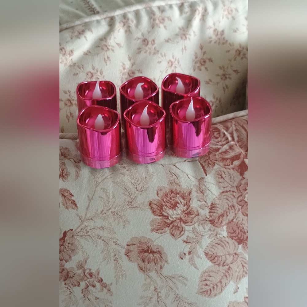Pink Metallic LED Votive Candle Set - Home Accents